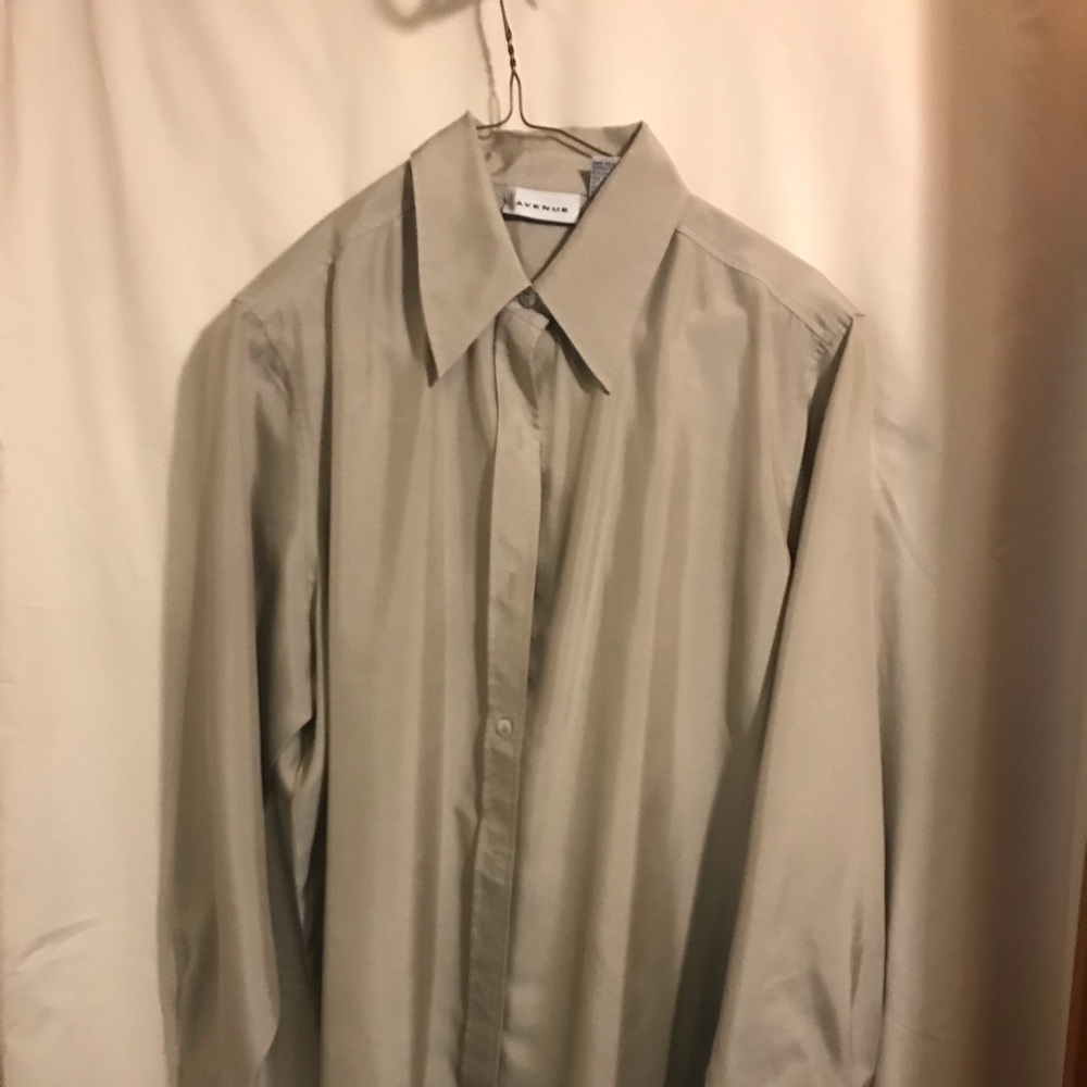 Silk button down blouse size L
